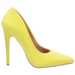 Scarpin Salto Alto Verniz Amarelo - 7101 - PLANET FRANCA