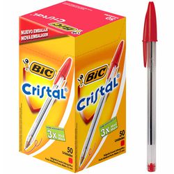 Caneta Bic Cristal Vermelha UND - Plaspel Comercial - Embalagens e Descartáveis