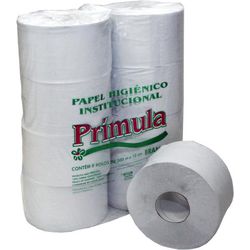 Papel Higienico Rolao Primula 300M Branco C/8 UND - Plaspel Comercial - Embalagens e Descartáveis