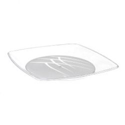 Prato Plástico Prafesta Quadrado Cristal 16cm c/30... - Plaspel Comercial - Embalagens e Descartáveis