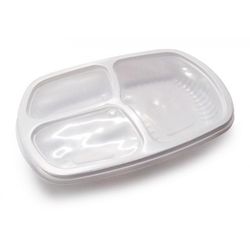 Bandeja Galvonotek 3 Divisoria G331 850ML C/Tampa ... - Plaspel Comercial - Embalagens e Descartáveis