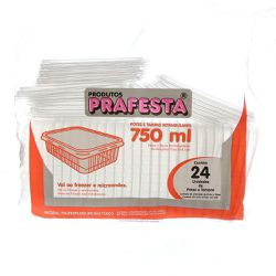 Pote Plástico PP Retangular Prafesta com Tampa 750... - Plaspel Comercial - Embalagens e Descartáveis