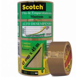 Fita Adesiva 3M PP Scoth Marron 45MMX45M-6X04 - Plaspel Comercial - Embalagens e Descartáveis