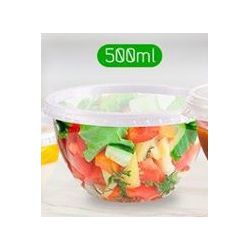 Pote Plástico PP Bowl Prafesta com Sobretampa 500m... - Plaspel Comercial - Embalagens e Descartáveis