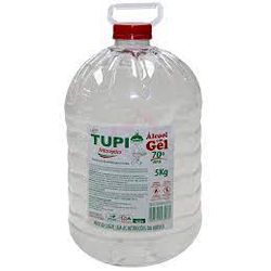 Alcool Gel Tupi 70 INPM Antisseptico Pet 5KG - Plaspel Comercial - Embalagens e Descartáveis