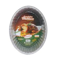 Assadeira Aluminio Mello Oval 4000ML C/20 - Plaspel Comercial - Embalagens e Descartáveis