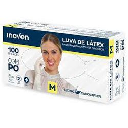 Luva Procedimento Latex Inoven C/Pó M C/100 UND - Plaspel Comercial - Embalagens e Descartáveis
