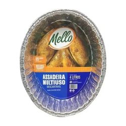 Assadeira Aluminio Mello Oval 4000ML - Plaspel Comercial - Embalagens e Descartáveis
