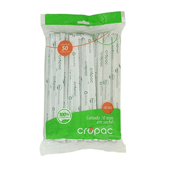 Canudo Biodegradável Cropac Super 10mm Sachê 205x1... - Plaspel Comercial - Embalagens e Descartáveis