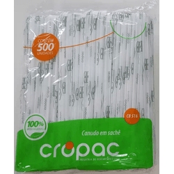 Canudo Biodegradável Cropac 5mm Sachê 245x5mm c/06... - Plaspel Comercial - Embalagens e Descartáveis