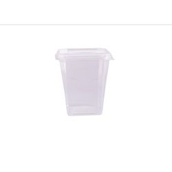 Pote Plástico PP Quadrado Prafesta com Tampa 350ml... - Plaspel Comercial - Embalagens e Descartáveis