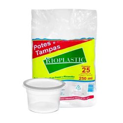 Pote Plástico PP Redondo Rioplastic com Sobretampa... - Plaspel Comercial - Embalagens e Descartáveis