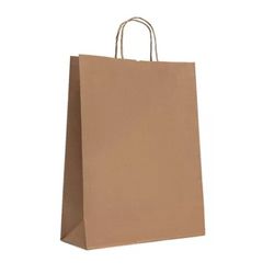 Sacola Papel Kraft Natural Zagarollo 24x10,5x33CM ... - Plaspel Comercial - Embalagens e Descartáveis