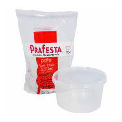Pote Plástico PP Redondo Prafesta com Tampa e Lacr... - Plaspel Comercial - Embalagens e Descartáveis