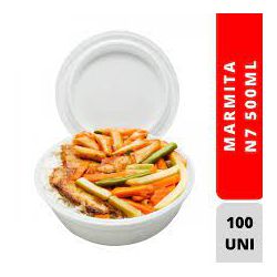 Marmitex EPS Spumapac 500ML REF. R7 C/100 UND - Plaspel Comercial - Embalagens e Descartáveis