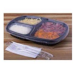 BANDEJA GALVANOTEK 3 DIVISÕES 850ML C/TP G331 PRET... - Plaspel Comercial - Embalagens e Descartáveis