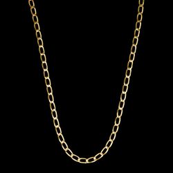 Corrente Grumet(2mm) - 60cm - Banhado a Ouro 18K -... - P.O Joias