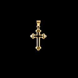 Pingente Cruz Personalizado 2x1,5cm - Banhado a Ou... - P.O Joias