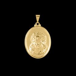 Pingente Face de Cristo Chapa - 3x2,4cm - Banhado ... - P.O Joias