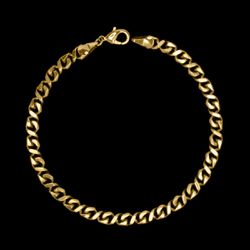 Pulseira Grumet(2mm) - 19 cm ou 21cm - Banhado a O... - P.O Joias