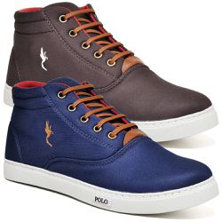 Kit 2 Pares Tenis Sapatenis Masculino Casual Botin... - Polo Blu