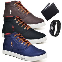 Kit 3 Pares Tenis Sapatenis Masculino Casual Botin... - Polo Blu