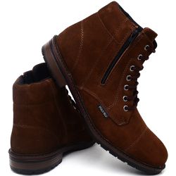 Bota Coturno Masculino Couro Legitimo Confotavel -... - Polo Blu