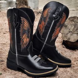Bota Masculina Texana Bordada Cano Alto Country em... - Polo Blu