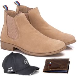 kit Botina Chelsea Masculina Polo North Areia/Arei... - Polo North