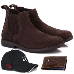 kit Botina Chelsea Masculina Polo North Café + Bon... - Polo North
