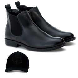 kit Botina Chelsea Masculina Polo North Preto Liso... - Polo North