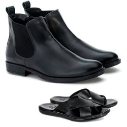 Kit Botina Chelsea Masculina Polo North Preto Liso... - Polo North