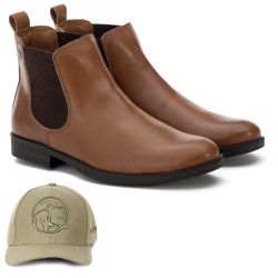 kit Botina Chelsea Masculina Polo North Whisky + B... - Polo North
