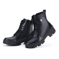 Bota Coturno Feminino Asher Salto Médio Preto - POLO URBAN