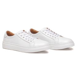 Tênis Casual Masculino em Couro Branco - POLO URBAN