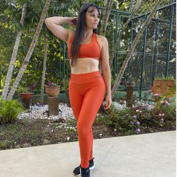 Conjunto Calça Vulcão Laranja - Power Keep