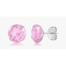 Brinco de Prata Redondo Rosa 5mm - 3718 - MEDALS