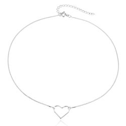 Colar Choker Coração Prata 925