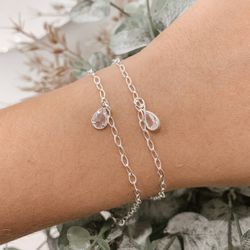 Pulseira Gota Crystal Prata 925 