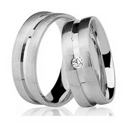 Par De Aliança Prata 925 Momentos 5mm Com Zircônia... - Desejo de Prata ®️