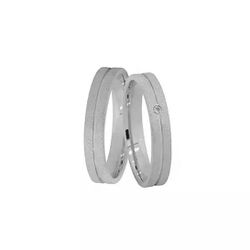 Par De Aliança Prata 925 Diamantada 3,5mm Com Zirc... - Desejo de Prata ®️