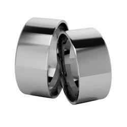 Par De Aliança Em Prata 925 Quadrada Com 8,0mm - 9... - Desejo de Prata ®️