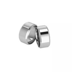 Par De Aliança Em Prata 925 Reta Chanfrada com 8mm... - Desejo de Prata ®️