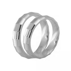 Par De Aliança Prata 925 Ilumi Anatômica 4,0mm - 9... - Desejo de Prata ®️