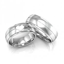 Par De Aliança Prata 925 Coração Vazado 8mm - 9003... - Desejo de Prata ®️