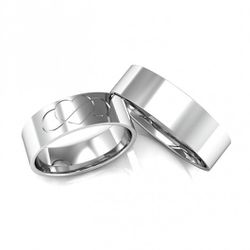 Par De Aliança Prata 925 Coração Infinito 6mm - 90... - Desejo de Prata ®️