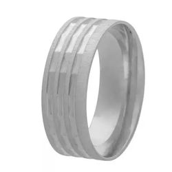 Aliança Individual Prata 925 De 7mm Fosca - 900340 - Desejo de Prata ®️