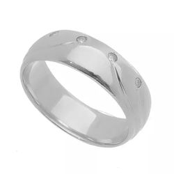 Aliança Individual Prata 925 6mm Com Zircônias - 9... - Desejo de Prata ®️