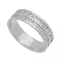 Aliança Individual Prata 925 5,8mm Com Zircônias -... - Desejo de Prata ®️
