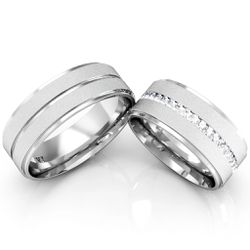 Par De Aliança Prata 925 Married Fosca 7mm - 90035... - Desejo de Prata ®️